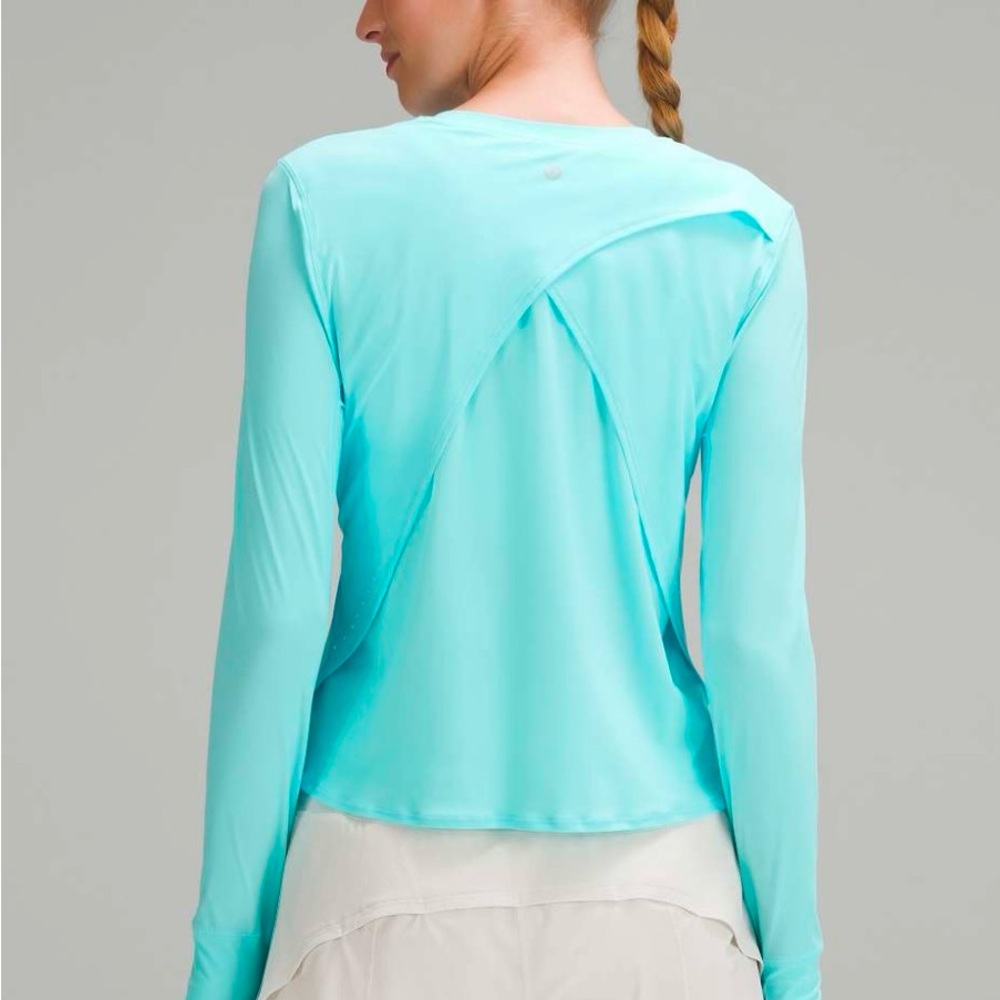 Lululemon UV Protection Fold over Long Sleeve Running Shirt unworn - Picture 6 of 9
